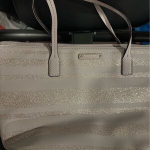 Elegant gray Striped sequence Women's Tote Bag by Kate Spade